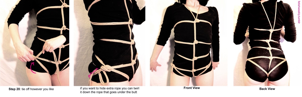 fetishweekly:  Shibari Tutorial: Mirror Harness♥ Always practice cautious kink!