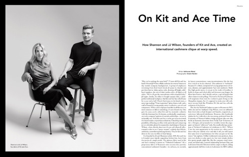 Founders of Kit + Ace, JJ and Shannon Wilson. Photographed for NUVO. 