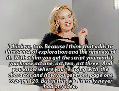 fuckyeahjessicalange:JL: What I’ve really loved about this process is the spontaneity of it &m