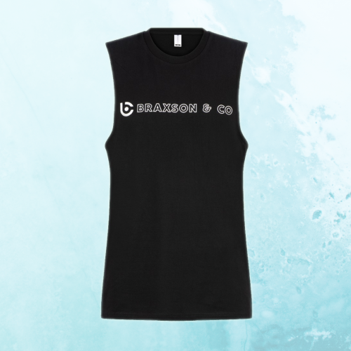 Cotton Men's Tank With Crew Neck. Available In Black.