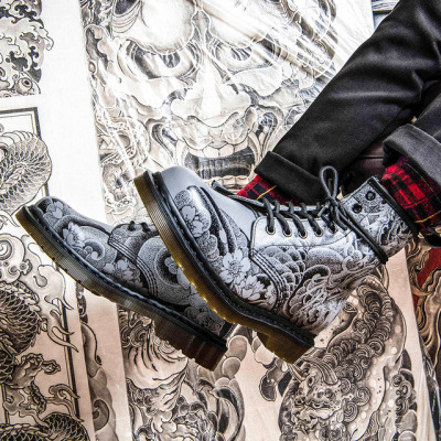 THE TATTOO COLLECTION: At his Toyko studio, artist OT gives traditional Japanese inks a modern edge. Our collaboration with him explores the rebellious power of tattoos. Shop his version of our 1460 boot now.