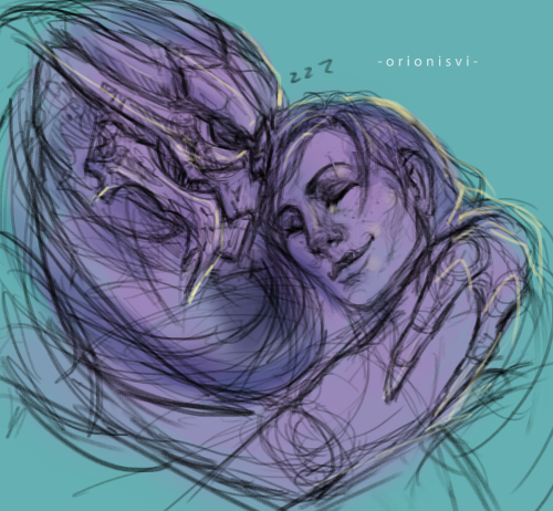 orionisvi: Sketch time! Saving the galaxy is tiring work, gotta get that beauty sleep where you can.