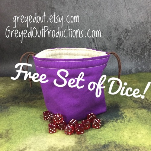 I have dice on the way - lots of them. The next 18 orders at greyedout.etsy.com or GreyedOutProducti