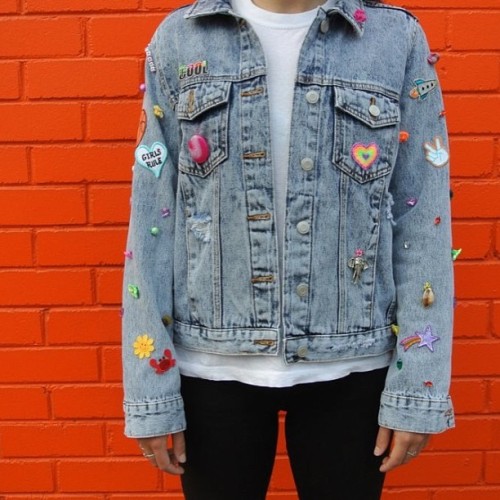 Did a craft sesh for @glassons ✌ See how to make your own Lucky Charm denim jacket on their blog