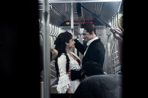 marleneoftheopera:Paul Schaefer and Julia Udine for the MTA subway ad.