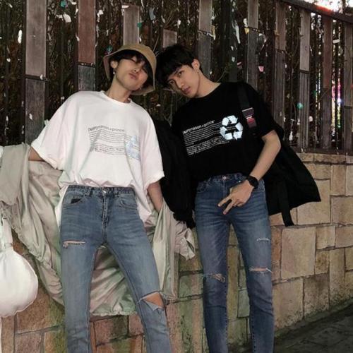 Boyfriend T-shirt Letter Print Reflective Matching Couple starts at $38.90 ✨✨Tag your friend if you 