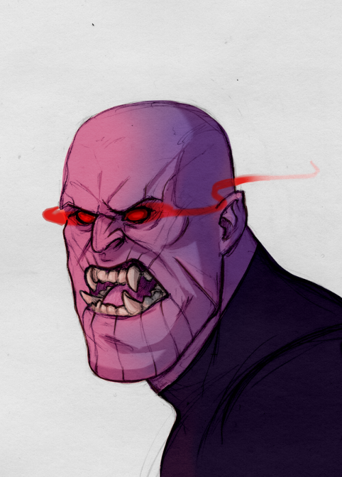 burrowingdweller: i wanted to draw Thanos with fangs cuz i luv fangs and today i saw that @edithdraw