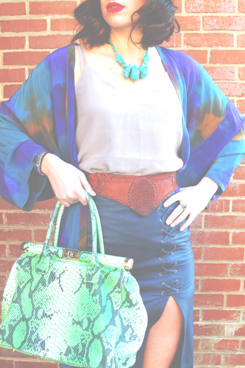 Like ButtahVintage Silk robe from Malenas VintageSilk tank by ChloeVintage leather belt from Malenas