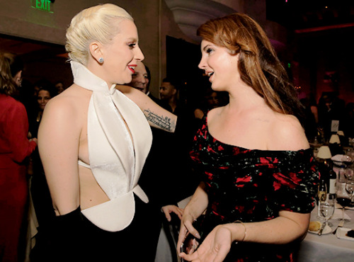 gagasgallery:  Lady Gaga and Lana Del Rey attend the Weinstein Company Pre-Oscar Dinner In Beverly Hills, CA. 2.27.16