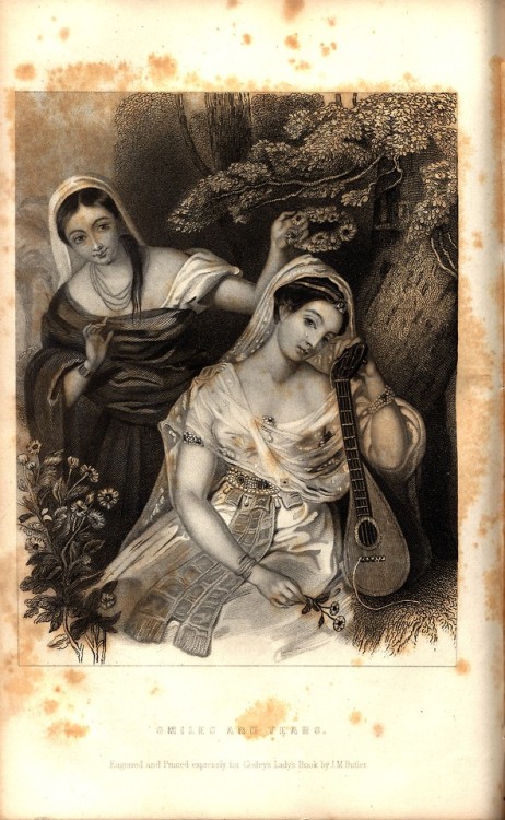 uncgarchives:A beautiful engraving from the April 1850 issue of Godey’s Lady Book - the UNCG Music A