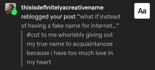 curlicuecal:curlicuecal:curlicuecal:curlicuecal:curlicuecal:what if instead of having a fake name for internet personal-life purposes we could have a fake name for professional work-life purposesfantasy culture where you have a different name for every