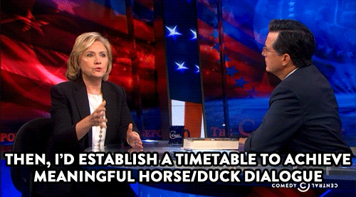 comedycentral:Stephen Colbert gave Hillary Clinton a truly hard choice when she paid a surprise visi
