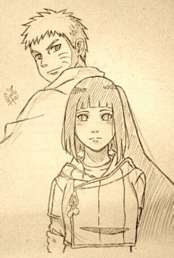 sunhee-art:  A NaruHina traditional Sketch 😁  I’ve been drawing on my sketchbook these days and, of course, I couldn’t leave out to my favorite canon couple 💕  ⚠️ Don’t repost without permission.