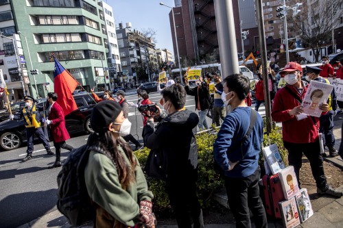 2021.2.14 Myanmar protesters gather in Shibuya, against military coup at home.photo : Shinta Yabe