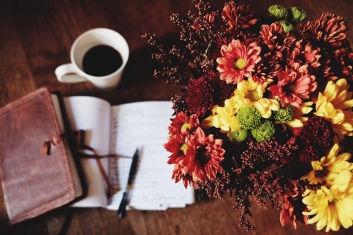 Yesterday. Coffee and writing.