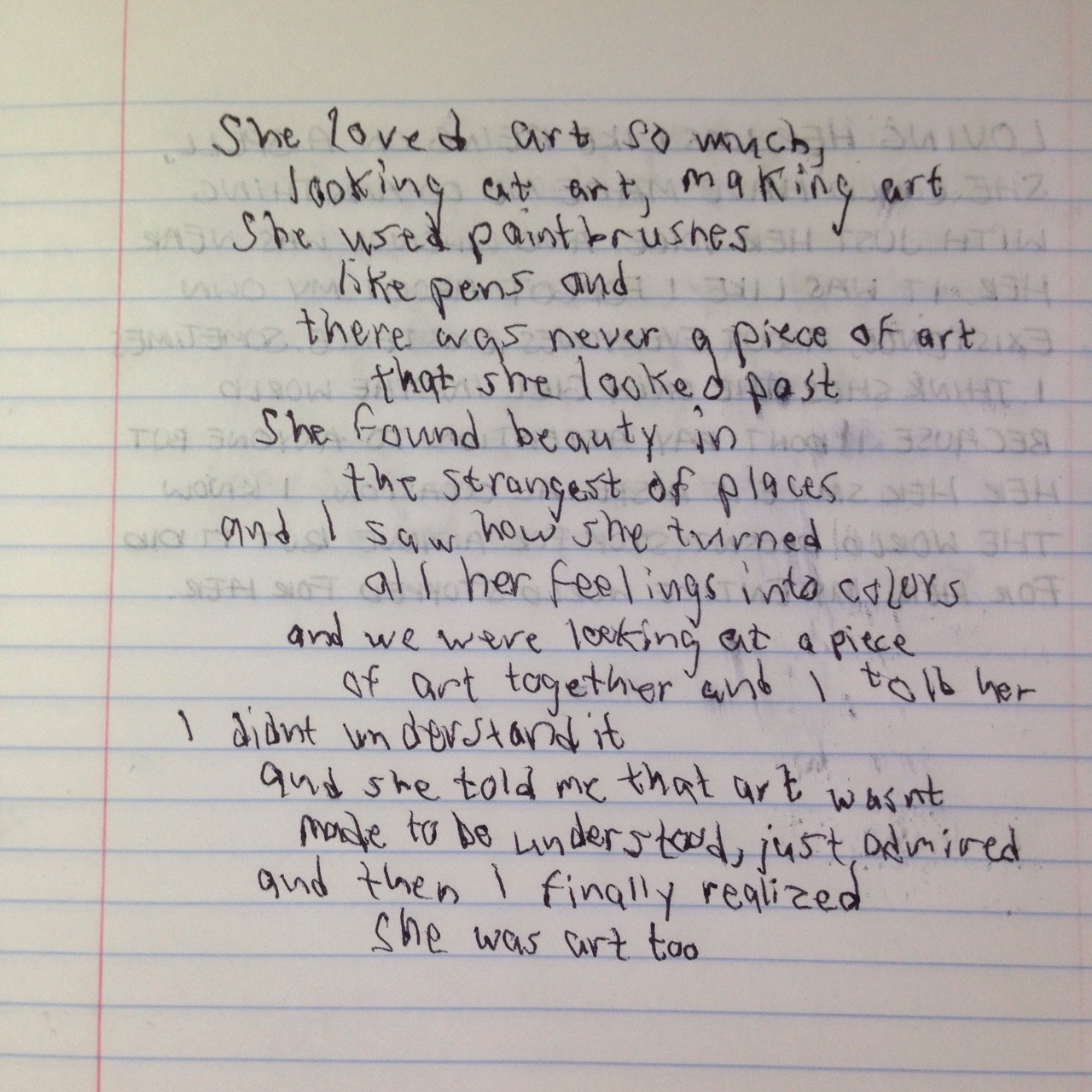 imwritingpoems:  she loved art so much, looking at art, making art, she used paintbrushes