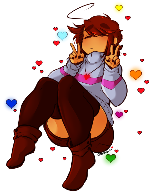 toxicgummy:  queenchikkbug:  i really like @toxicgummy‘s version of frisk  |-_-)/  oooOOOOOOO!! 