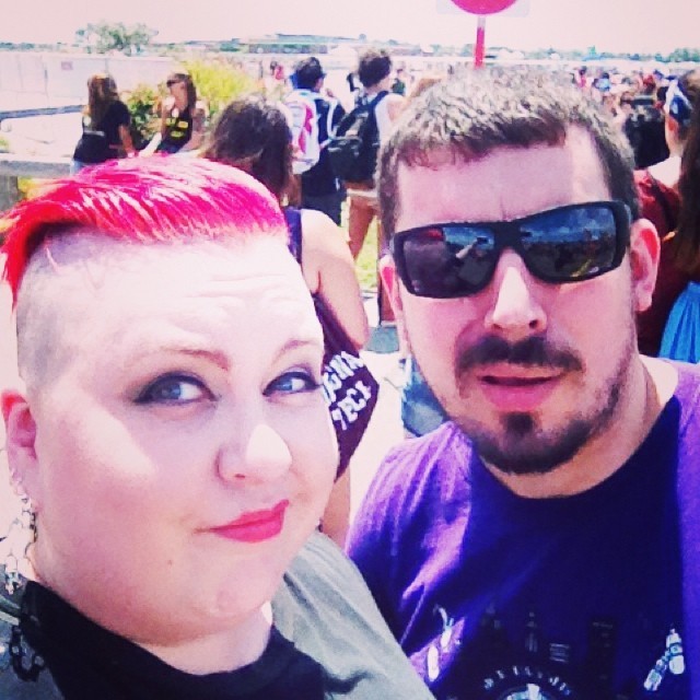 The moment Joe and I entered Warped Tour and realized we were surrounded by young people and sunshine.