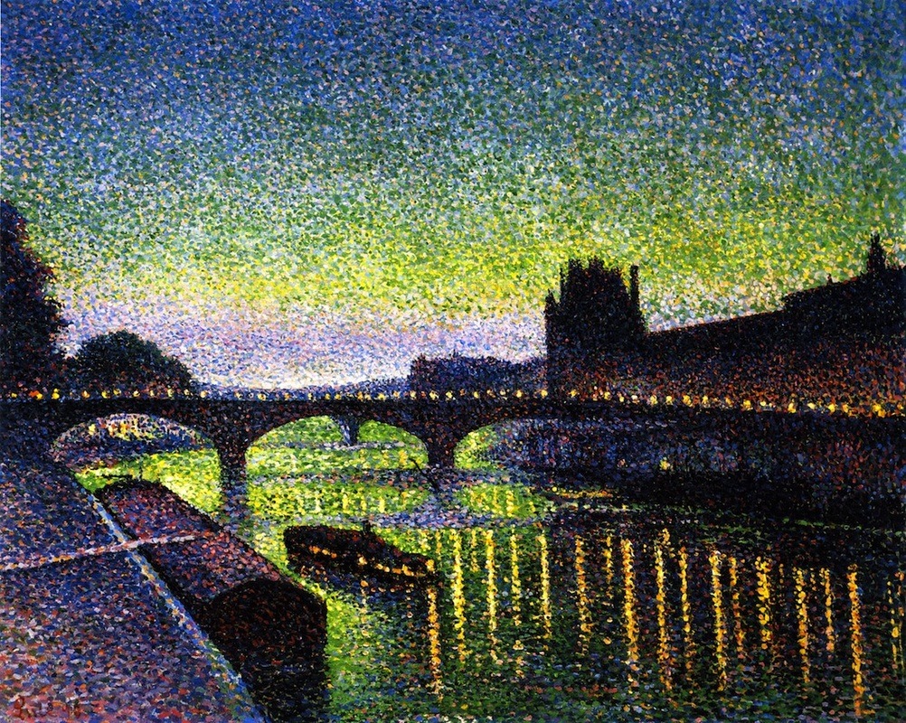 lonequixote: Maximilien Luce   The Louvre and Pont du Carrousel, Night Effect   (via