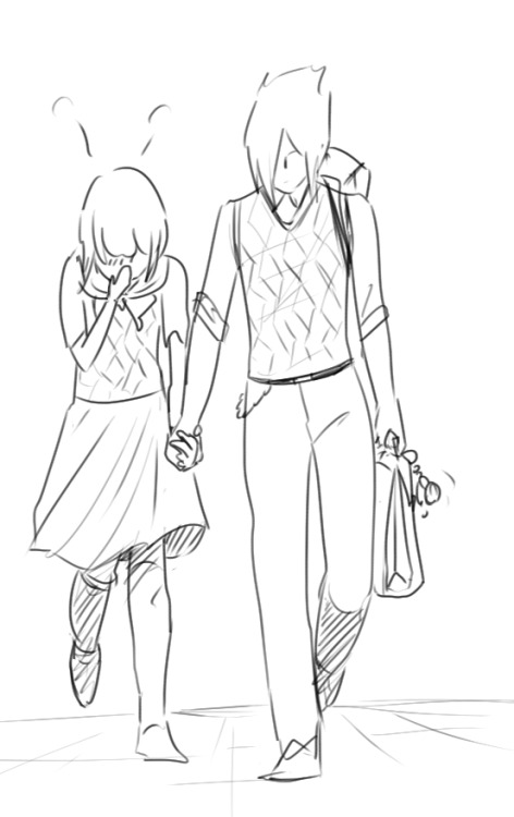 idontliveinatent:a friend asked for sasuhina highschool au sketches, here you go!