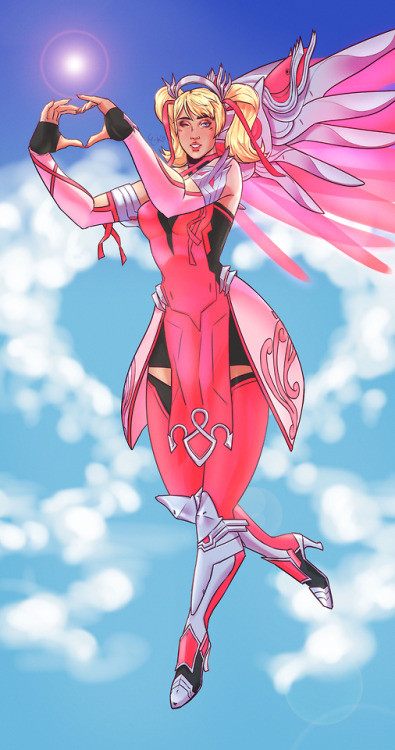 ~Pink Mercy!~this skin is so beautiful and lovely ;-; i love pink and im so glad all proceeds go to 