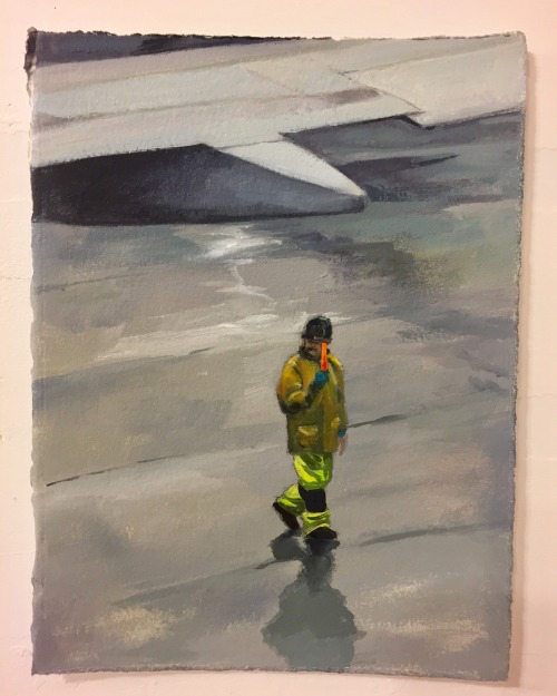Essential workers.  Made some small oil paintings of ramp agents in San Francisco and Charlotte