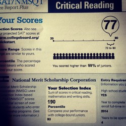 Maranda’s PSAT scores. She’s