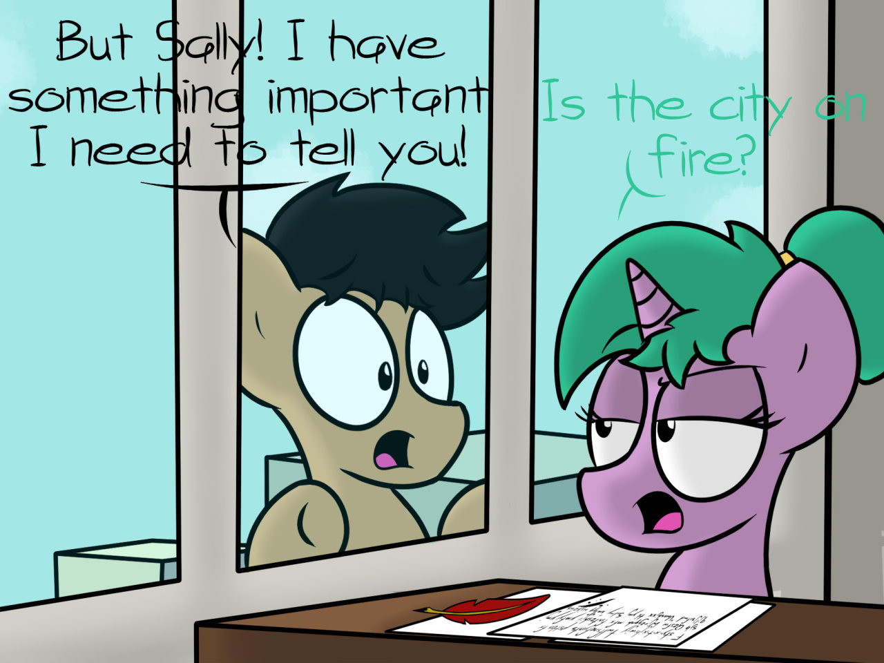 ask-the-unnamed-pony:  Rise of Alicorn Joe Part 4Well since Sally’s ignoring me,
