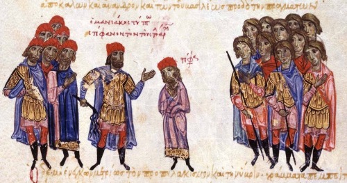 Illustrations from a 12th century Byzantine manuscript the “Madrid Skylitzes”