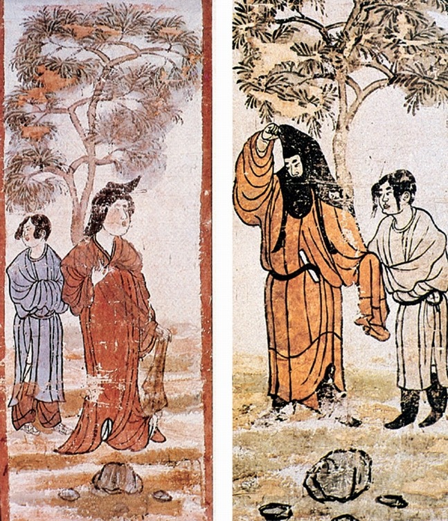 An uchikatsugi is a long veiled headdress once worn by noble