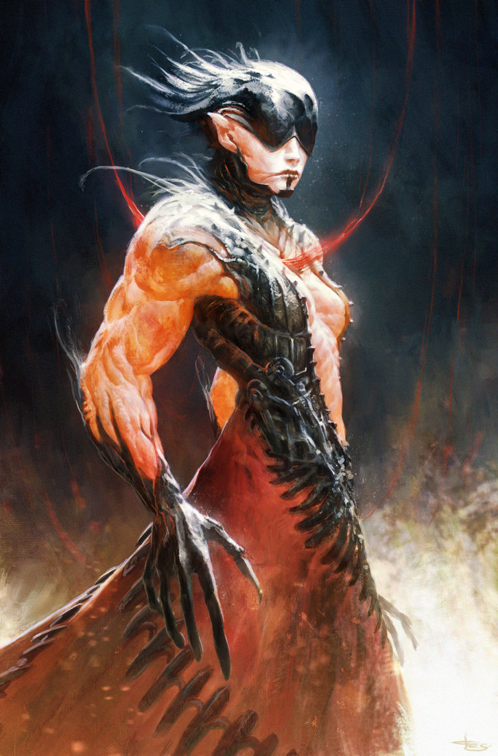 pixelated-nightmares:Demon lady by byakko-kun 