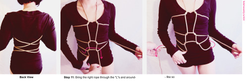 Shibari Tutorial: Haze Harness ♥ Always practice cautious kink! Have your sheers ready in case of em