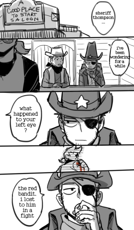 i made a comic about how sheriff thompson lost his eye&hellip;and a bonus