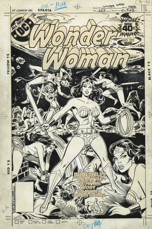 the cover to Wonder Woman (1942) #253 by José Delbo and Dick Giordano