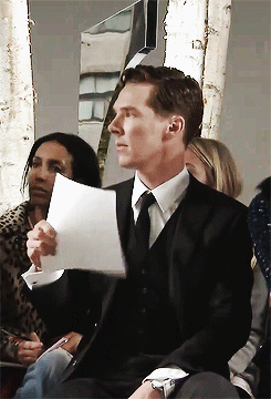 rominatrix:  Benedict Cumberbatch at Hugo Boss Womanswear fashion show Fall/Winter 2014 [x] 