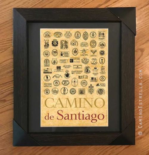 Personalised Art print “Stamps of the Camino de Santiago pilgrimage” ✈️ Worldwide shippi