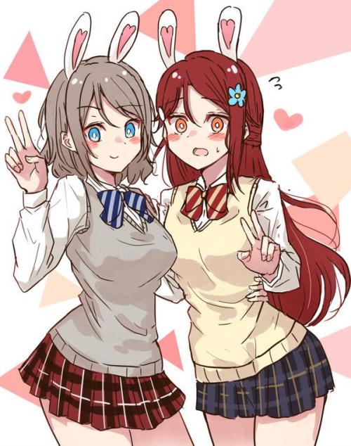 ✧･ﾟ: *✧ Bunny Ears ✧ *:･ﾟ✧♡ Characters ♡ : You Watanabe ♥ Riko Sakurauchi ♢ Anime ♢ : Love Live! Sun