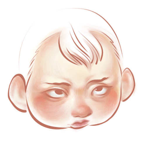 first thing i drew upon coming back, based on my own expression after being forced to wake up