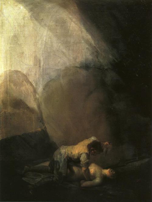 Francisco Jose de Goya y Lucientes, Brigand Murdering a Woman, c1798.