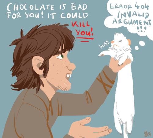 axonmanage:   @coldfeetwarmflames @adragonprince has created the wereweasel!AU where Jack turns into a wereweasel/ermine at full moon aaaaand I have the most random ideas for it. Hiccup… you need to realize a person can only die once. Just let him have