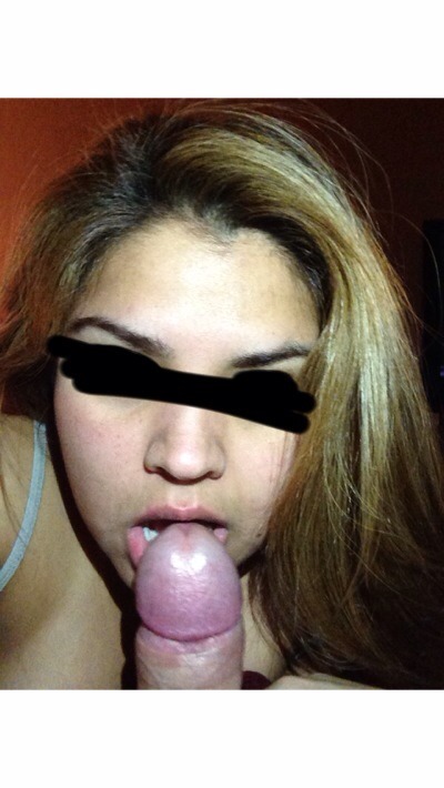 hisnhersecret: some old pics of my wife sucking my cock.
