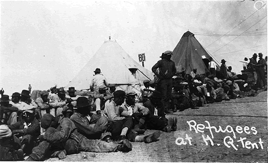 Refugees from the 1927 Mississippi flood in Greenville, MS. African American citizens of Greenville 