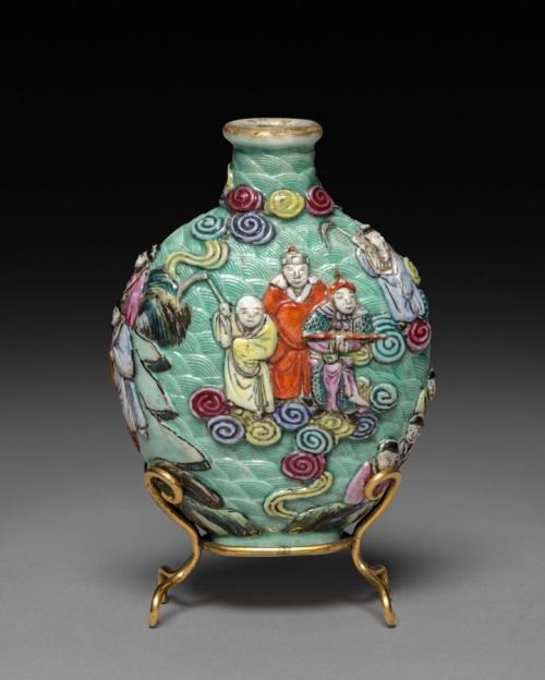 Flattened Ovoid Snuff Bottle with Stopper, 1796-1820, Cleveland Museum of Art: Chinese ArtSize: Over