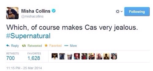 eternallydeancas:  guardian-of-lavender-dawn:  Misha’s tweets are gold  Misha is gold 