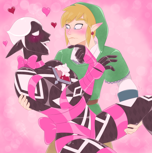 greenokapiarts:Happy Valentine’s day~Here’s some very pink GhiraLink 8)