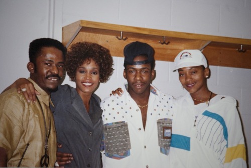 Tommy Brown, Whitney, Bobby Brown, and Robyn Crawford.
