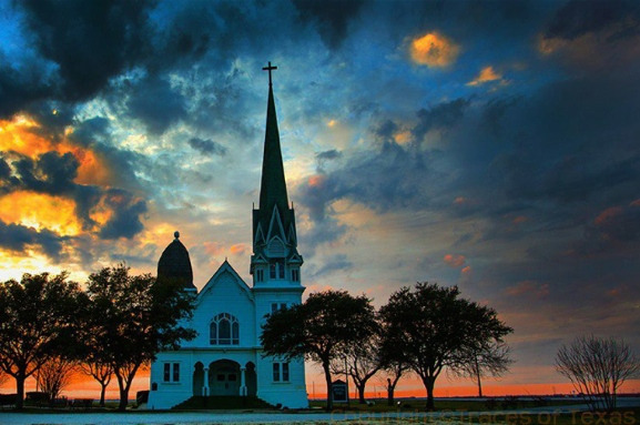 itlldoagain:  Church at dusk