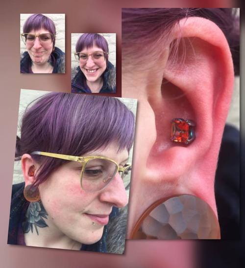 Got to upgrade and pierce @chef_jennx &rsquo;s conches today with these wonderful 6mm princess c