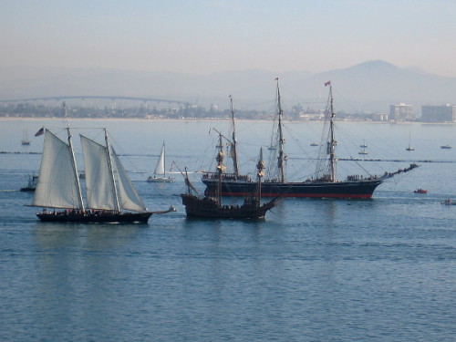 coolsandiego:Star of India, oldest active sailing ship in the world, heads out to sea with other tal