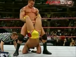 Please, please please upload this and give a sexy thought on it. -I love this move! Not sure who he Randy is doing it to&hellip;I think Carlito? Gives a nice bulge shot! Randy needs to use this more often